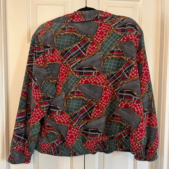 Vintage Bomber Jacket with Gold Buttons and Pockets - Picture 2 of 8